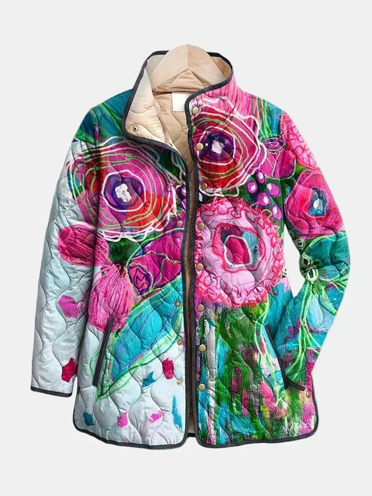 Abrigo acolchado estampado