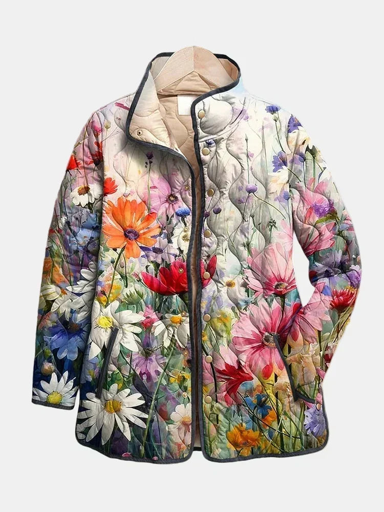 Abrigo acolchado estampado