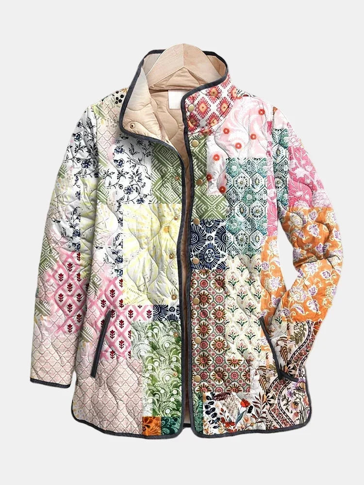 Abrigo acolchado estampado