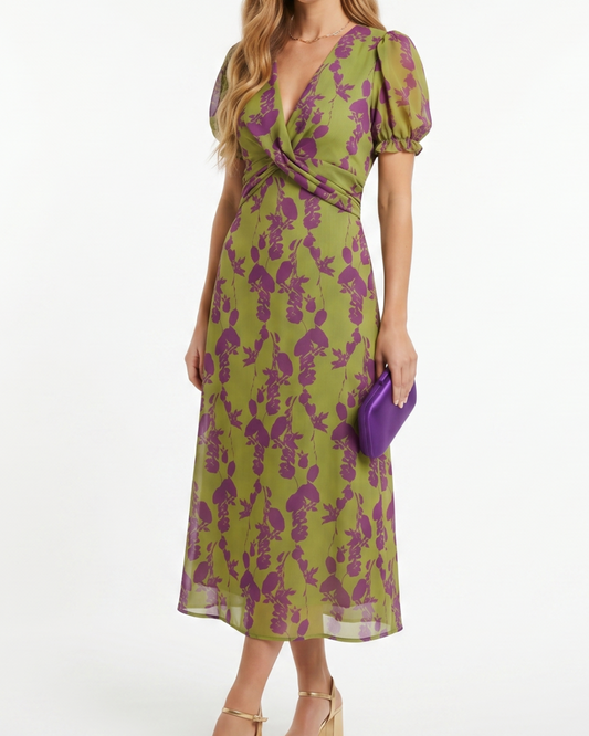 Vestido midi de estampado floral