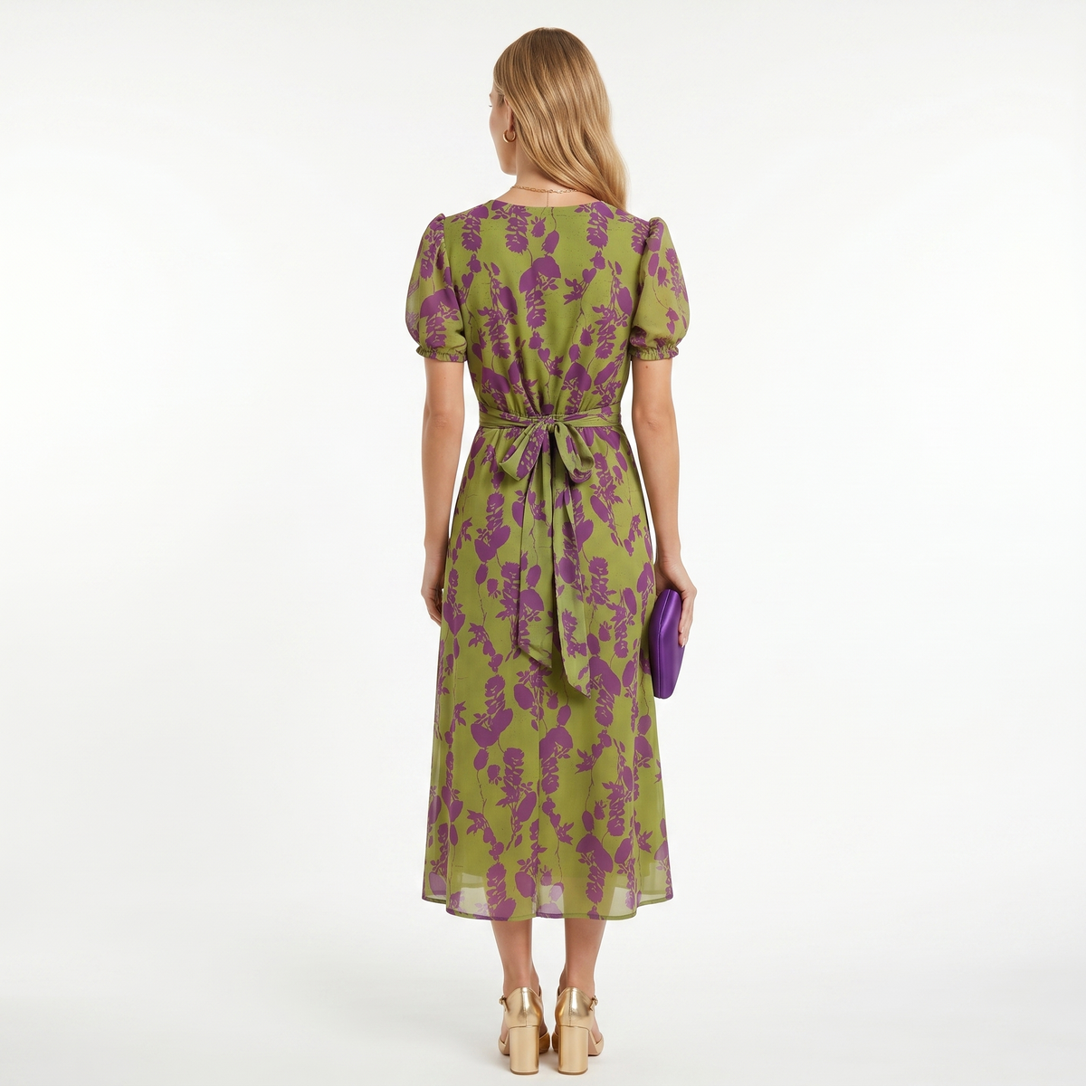 Vestido midi de estampado floral
