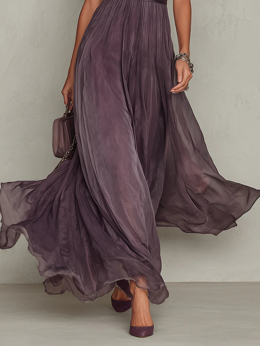 Vestido largo violeta